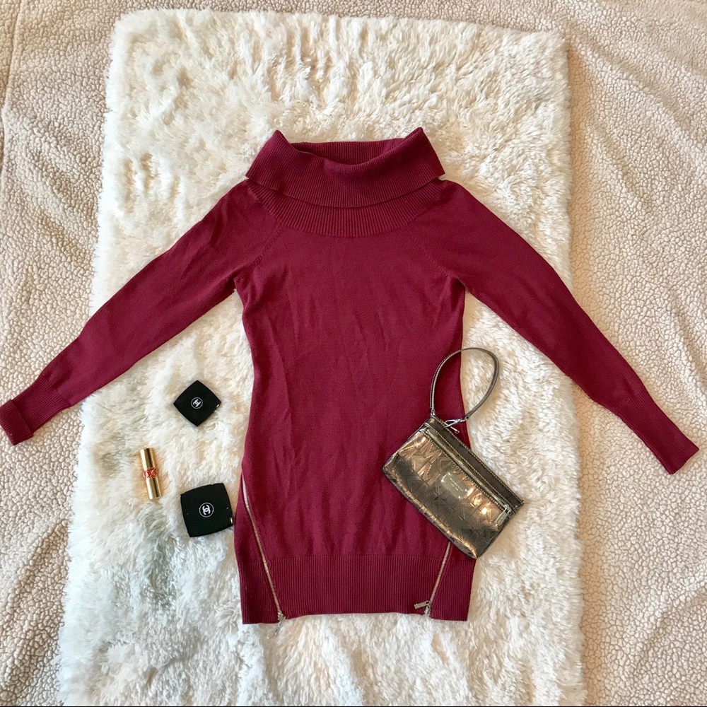 Guess Women Burgundy long sleeve dress